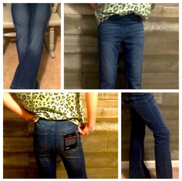 Cello Jeans Pull On Flare Petite 30” Medium wash - Picture 8 of 13